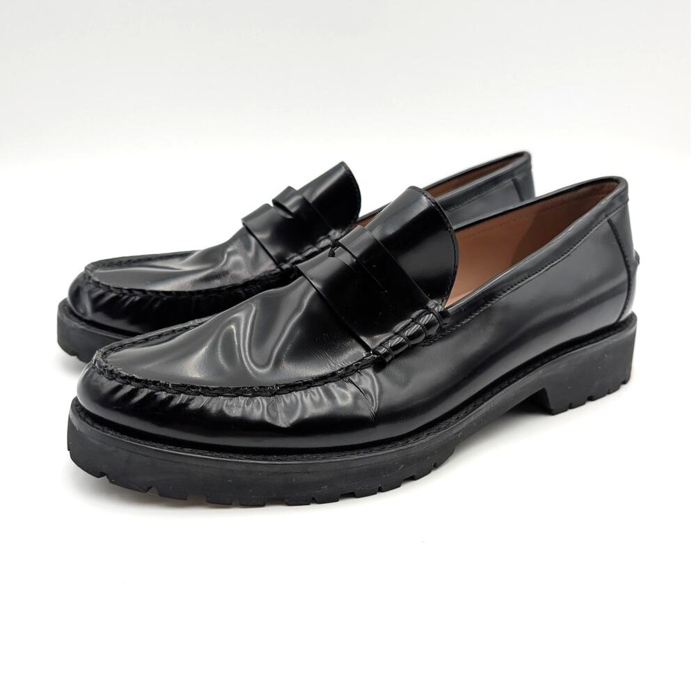 Cole Haan Treena Lug Penny Loafer Shoes Women's Black Size US9.5B EU40